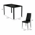 thumbnail image 2 of Costway 5 Piece Kitchen Dining Set Glass Metal Table 30'' and 4 Chairs Breakfast Furniture, 2 of 8