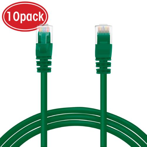 GearIt 10Pack, Cat5e Cat 5 Patch Cable 10 Feet Snagless
