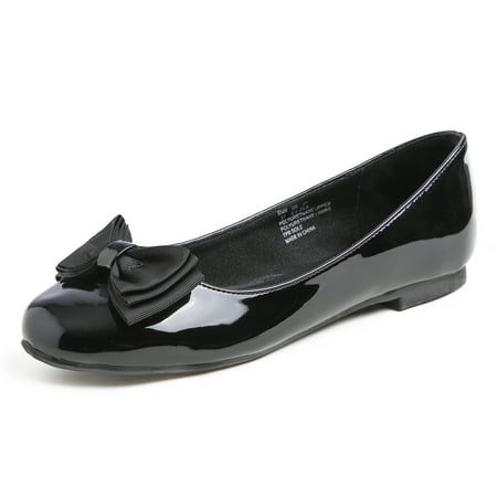 

Feversole Women s Round Toe Cute Bow Trim Ballet Flats Black Size 7.5 M US