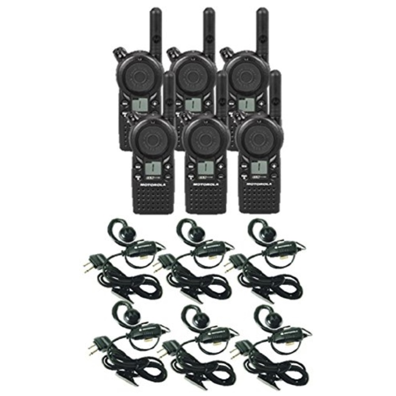 6 Pack of Motorola CLS1110 Walkie Talkie Radios with Headsets Walmart