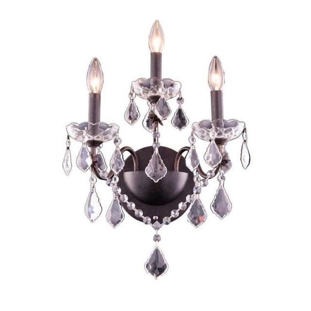 Elegant Lighting St. Francis Transitional 3 Light E12 Dark Bronze Wall Sconce