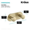 thumbnail image 3 of KRAUS Elie Bathroom Robe and Towel Rack with 2 Hooks in Brushed Gold, 3 of 9
