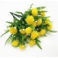 thumbnail image 2 of 4 Pack Artificial Flower, Plastic Dandelion Flowers Shrubs Bushes Fake Grass Wedding Indoor Outdoor Home Garden Wedding Arrangements Party Decoration, Yellow, 2 of 8
