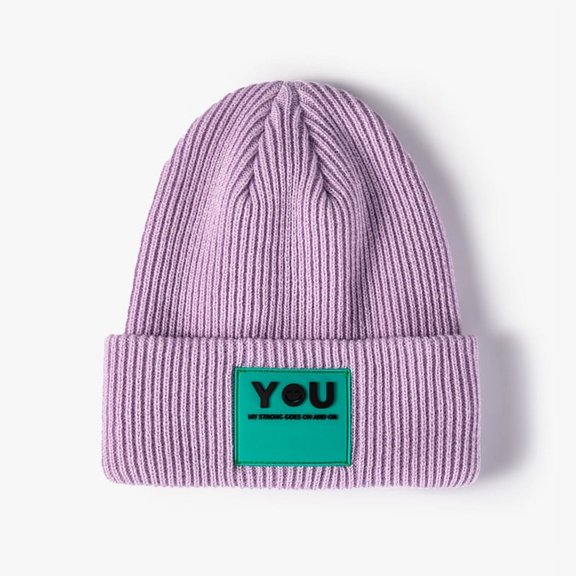 Letter Stitching Baotou Cold Hat Tide Winter Outdoor Warm Knitted Hat Women's Autumn Men's Beanie Hat