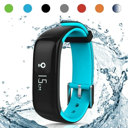Fitness Tracker h Smart Bracelet Heart Rate Monitor Sports Pedometer Waterproof Smart Band For Android iOS iPhone Xs/Xs Max/XR/X/8 (Best Pedometer App For Iphone 6)