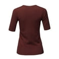 thumbnail image 3 of A2Y Women's Basic Casual Colorful 1/2 Sleeve Knit Pullover Sweator Top Burgundy S, 3 of 6