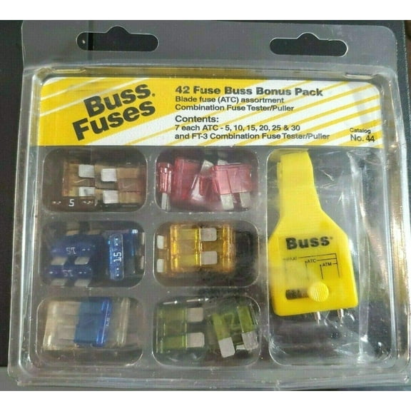 Bussman NO.44 42 Piece Buss ATC Blade Fuses Bonus Pack