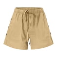thumbnail image 3 of fatyb Summer Womens Casual Shorts Elastic High Waist Beach Shorts Drawstring Lounge Shorts with Pockets, 3 of 6