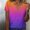 Orange, variant on Women's Summer Fashion Seashell Edge V Neck T-Shirts Petal Short Sleeve Gradient Tops Casual Vacation Outfits