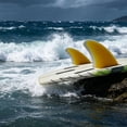 thumbnail image 4 of kowaku 2 Pieces Double Tab Wave Fins Board Fin System II Compatible Double Tab Fin Fiberglass Wave Fin for Surfers, Paddleboard Riders, Surfing, White Yellow, 4 of 10