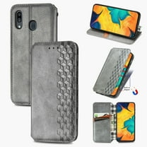 Galaxy A20 Wallet Case, Galaxy A30 Case, Dteck Premium PU Leather Flip Folio Wallet Case with Card Slot Magnetic Closure Case for Samsung Galaxy A20/A30 ,Gray