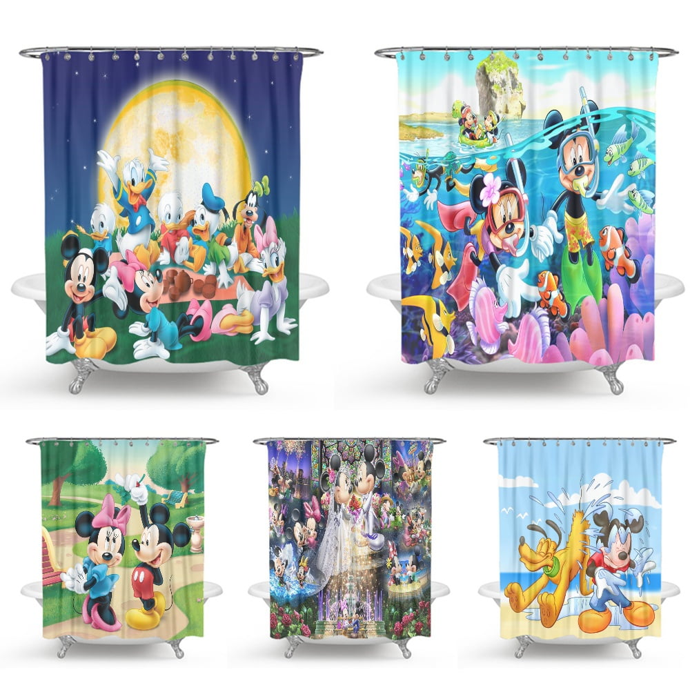 Mickey Mouse And Friendswashable Shower Curtain 72x72 Inch For Bathroom Luxury Bathroom Decor 