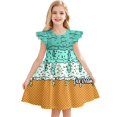 thumbnail image 1 of Robes d'Été pour Filles Décontractées Sans Manches à Col Rond, Manches Volantées, Robe de Jeu pour Tout-Petits et Enfants pour l'Extérieur, le Quotidien et les Activités Scolaires, 1 of 4