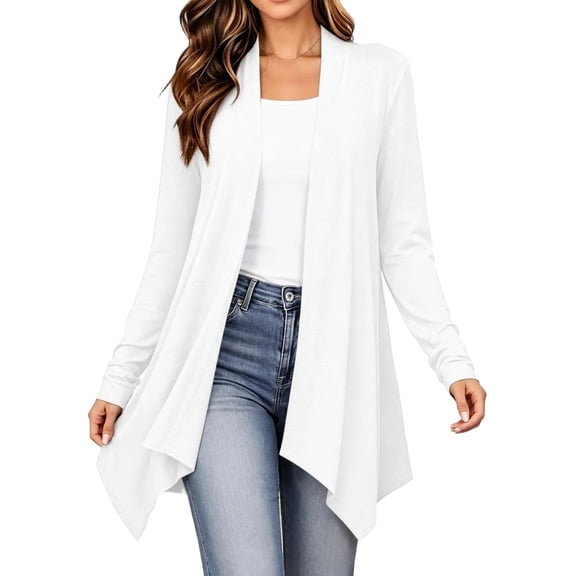 Klisyaur Womens Lightweight Jackets Open Front Long Sleeve Casual Cozy Jackets Loose Comfy Outerwear Fall Winter Coats