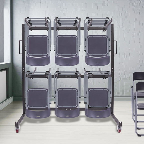 Folding Chair Rack Folding Table and Chair Cart Chair Rack with 4 Casters