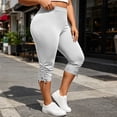 thumbnail image 2 of LIaqionyy Capri Leggings for Womens Knee Length Pants Lightweight Casual Layering Yoga Workout High Waisted Cropped Pant, 2 of 8