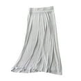 thumbnail image 5 of MIXUE Skirts For Women Summer Solid Color Elastic Waist A Line Maxi Skirt Streetwear,Gray,XL, 5 of 5