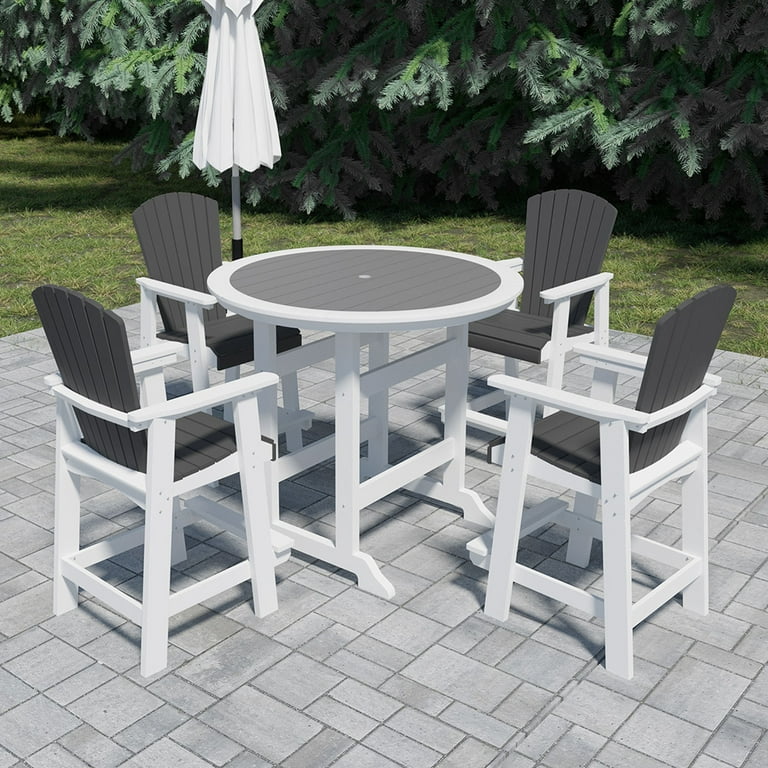 M optimized 5 Piece Outdoor Bar Set for 4 Patio Bar Table Set with 4 Chairs High Top Table for Patio Garden Yard Walmart