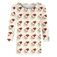 thumbnail image 4 of Ounisa 3/4 Length Sleeve Womens Christmas Tops Casual Loose Fit Crewneck T Shirts Cute Solid Three Quarter Length Tunic Santa Claus Christmas Tree Blouse, 4 of 4