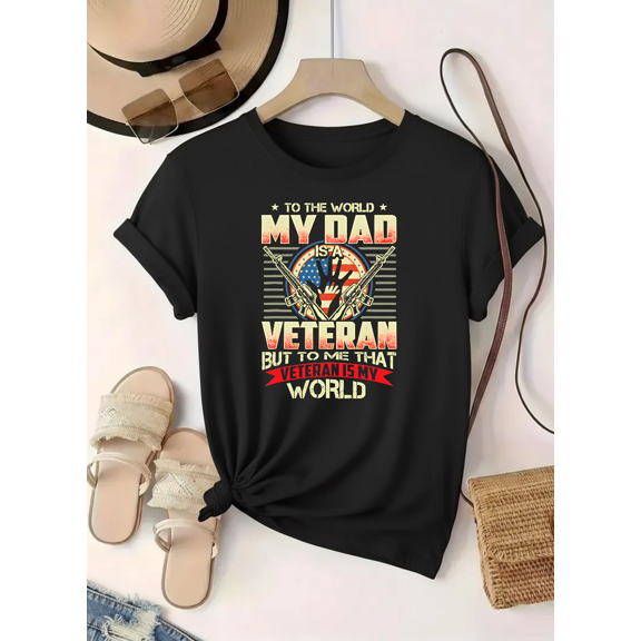 Veteran Dad Proud Daughter Son Father Thank You Veterans Unisex T-Shirt up to Size 5XL