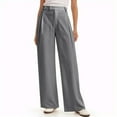 thumbnail image 2 of vigerkar Women Wide Leg Pants High Waisted Dressy Work Trousers Business Casual Palazzo Pants with Pockets 2025 Grey, XXL, 2 of 6