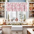 thumbnail image 2 of Pink Christmas Valance Curtains for Kitchen Windows Santa Claus Merry Christmas Tree Rod Pocket Window Treatment Toppers for Kitchen/Living Room/Bedroom/Bathroom, 54" X 18", Winter Snowflake, 2 of 6