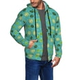 thumbnail image 3 of Zip Up Hoodies for Men - green Lemon leaves bubble Long Sleeve Comfrt Men'S Fashion Hoodies & Sweatshirts, Jackets for Men Hoodies Pullover Clothing Clothes with Pouch, 3 of 5