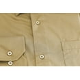 thumbnail image 3 of Men's Slim Fit Cotton Blend Stretch Button Up Long Sleeve Solid Dress Shirt (Khaki-2, L (16-16½) sleeve: 34/35), 3 of 3