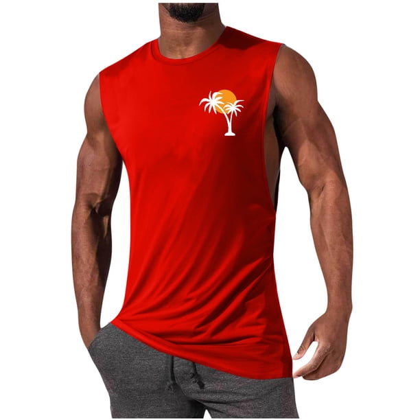 Camiseta sin mangas de cuello redondo para hombre, jersey deportivo de alta elasticidad, cuello redondo, sin mangas, ropa deportiva para hombre musculoso, camiseta sin mangas de algodón para hombre