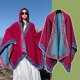 thumbnail image 1 of Xiao Hua Capa grande informal para exteriores, bufanda cómoda y transpirable de estilo étnico, chal con personalidad para viajes, color rosa, 1 of 2