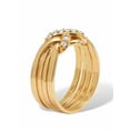 thumbnail image 2 of PalmBeach Jewelry .27 TCW Round Cubic Zirconia 14k Yellow Gold-plated Puzzle Ring, 2 of 6
