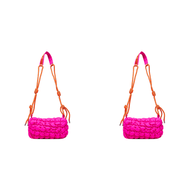 Bolso Bandolera Acolchado para Mujer Con Correa Cuerda Trenzada (rosa) Rojo