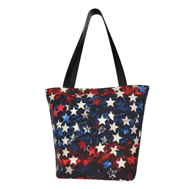 Easygdp Red Blue White Stars Bolso de Hombro para Mujer, Bolso Bandolera y Cartera de Mano Elegante para Uso Diario