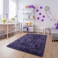 thumbnail image 7 of Junovo Super Soft Fluffy Area Rugs Modern Shag Rug for Bedroom Living Room,Cute Carpets for Kids Nursery Girls Home Dorm,8'x10',Gray Purple, 7 of 7