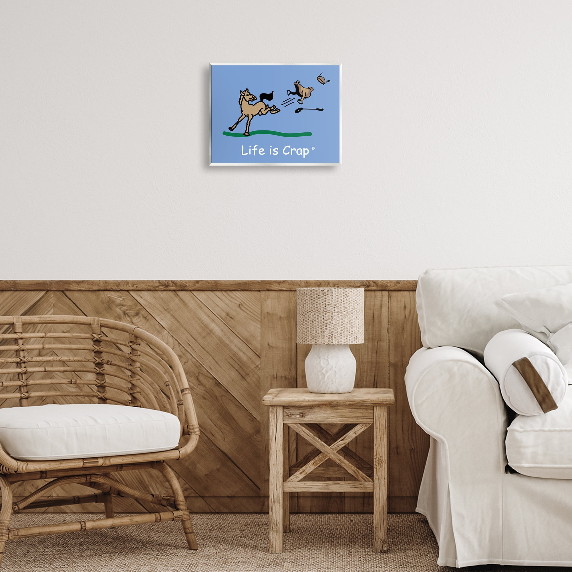 Stupell Industries Horse Kicking Saddle Novelty & Humor Painting Unframed Art Print Wall Art, 14 x 11