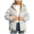 thumbnail image 2 of YueHuiYing Womens Hooded Quilted Jacket Mid-Length Padded Warm Winter Heavyweight Coat Outerwear, 2 of 6