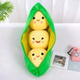 thumbnail image 1 of Precioso puf de felpa con forma de vaina de guisante con 3 frijoles sonrientes, almohada suave, decoración del hogar LingWen 8390606261700, 1 of 1