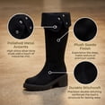 thumbnail image 3 of BLISSFUL STEP Women's Over Knee Thick Platform Shoes Side Zipper Winter Thigh High Boots Black 5, 3 of 5