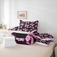 thumbnail image 6 of Erosebridal Pink Coquette Bow 7-Piece Bedding Comforter Set For Girls,Cartoon Plaid Print Bowknot King Bedding Sets For Kids,Reversible, 6 of 7