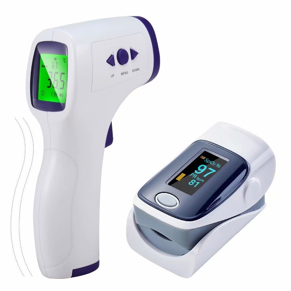 Touchless Digital Infrared Forehead Thermometer and Fingertip Pulse