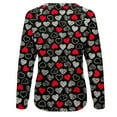 thumbnail image 4 of Jacenvly Christmas T-Shirts for Women Round Neck Blouse Cozy Long Sleeve Shirt Skin-Friendly Heart Printed Valentine'S Day Printed Blouse Casual Tunic Tops Multicolor, 4 of 5