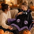 thumbnail image 4 of Zjunqe Bat Hooded Blanket Cute Hoodie Wearable Bat Blanket Adult Halloween Cosplay Soft Hoodie Cape for Women Oversized Wearable Shawl Cape Wrap Soft Fluffy Coral Velvet Cozy Fleece Hooded Blanket, 4 of 9