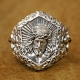 thumbnail image 2 of 925 Sterling Silver Suffering Jesus Christ Punk Ring TA459 US Size 11.5, 2 of 16