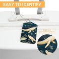 thumbnail image 3 of Square PU Leather Luggage Tags, 2 Pack, with Privacy Cover and Stainless Steel Ring - Suitable for Travel, Backpack, Handbag - Bag Tags, Handbag Tags Whale, 3 of 7