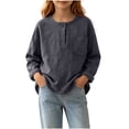thumbnail image 6 of Bovxnpu Unisex Girls Long Sleeve Shirts Undershirts Long Sleeve Slub Cotton Base Layer Pullover Girls Tops, 6 of 7