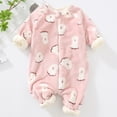 thumbnail image 2 of Kwasome Kid Rompers For Girls Toddler Boys Girls New Long Sleeve Winter Cartoon Prints Warm Newborn Jumpsuit Romper Pink Sweet Kid Rompers For Girls 18-24 Months, 2 of 4