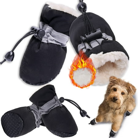 

Dog Snow Boots Dog Shoes for Small Medium Size Dogs Booties Paw Protector Warm Pet Boots for Puppies 4PCs