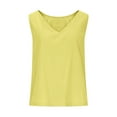 thumbnail image 4 of Hfnxid Cotton Linen Tank Tops fot Women V Neck Sleeveless Shirt Trendy Casual Basic Blouses Summer Vocation Loose Fit Tanks, 4 of 10
