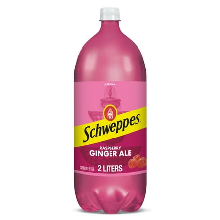 Schweppes Caffeine Free Raspberry Ginger Ale Soda Pop, 2 L, Bottle