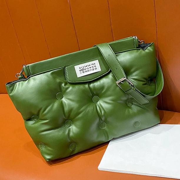 Bolso bandolera Casual Sling Bag Mujer Color sólido Niñas Bolso de invierno Verde